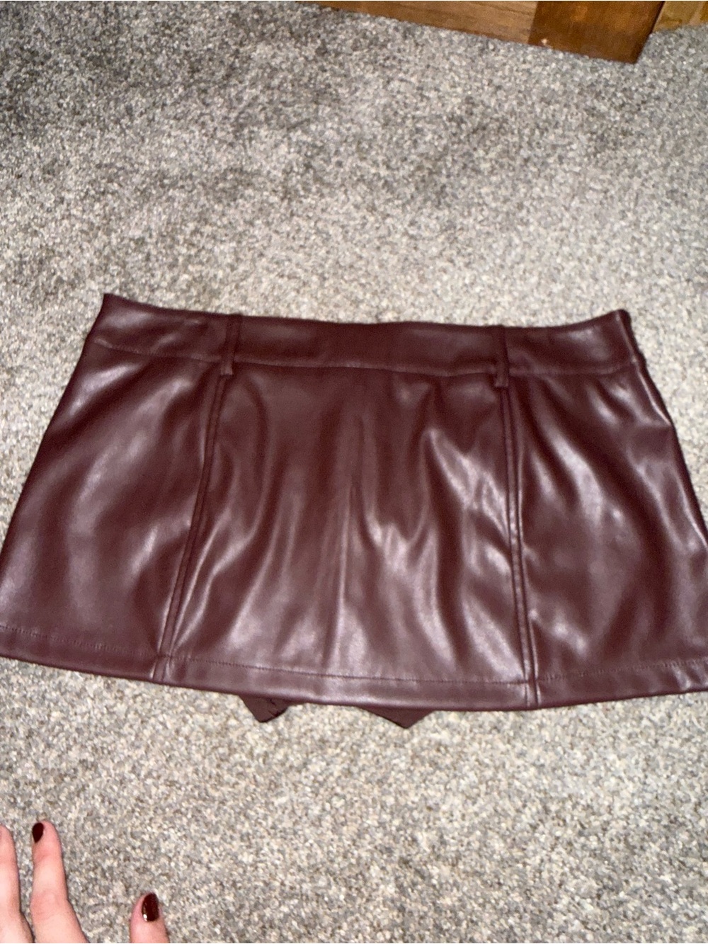 Edikted brown leather low rise skirt size L - Picture 4 of 4
